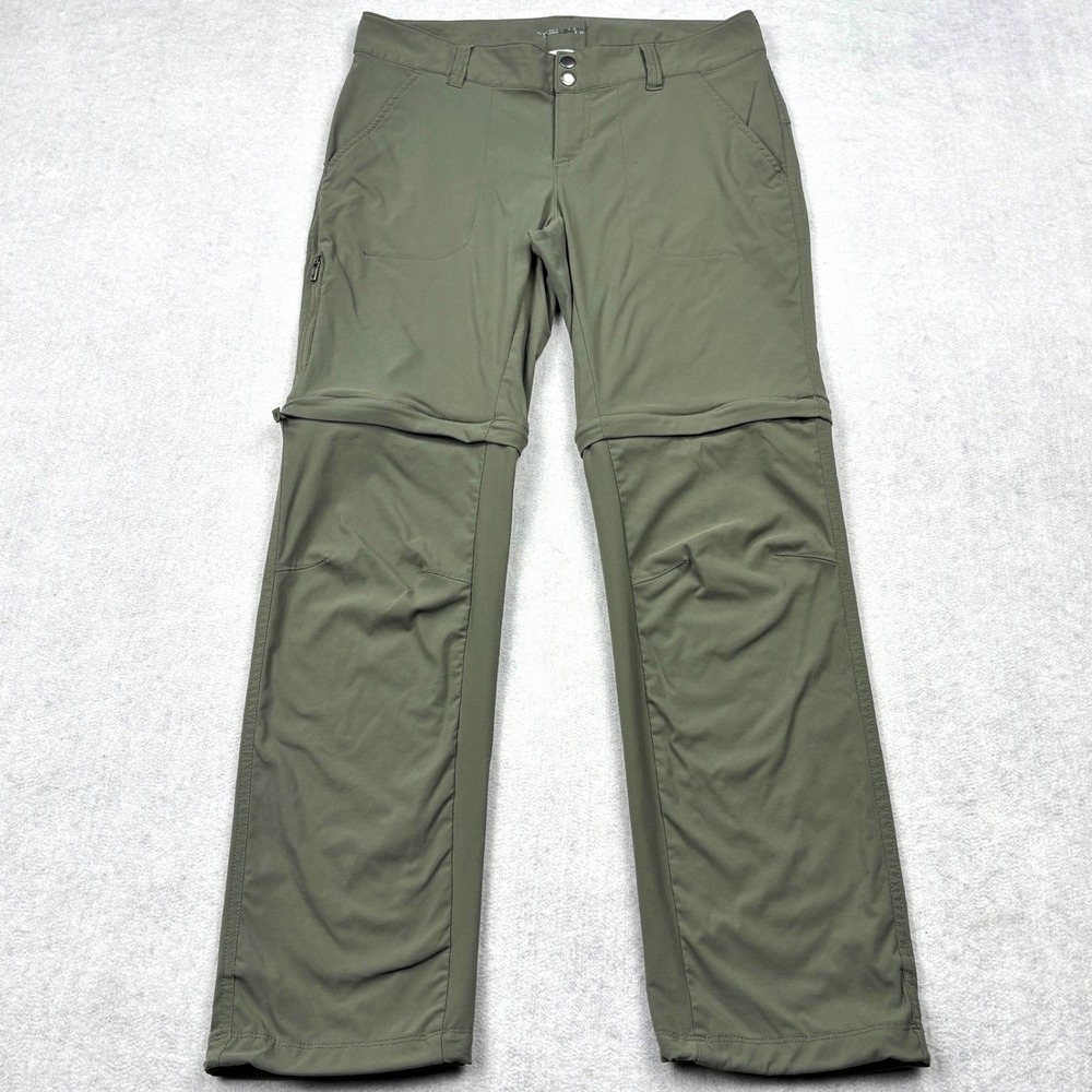 Columbia Saturday Trail Womens 8 Short Olive Green Stretch Convertible Pants Zip